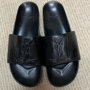 Saint Laurent Black Slides